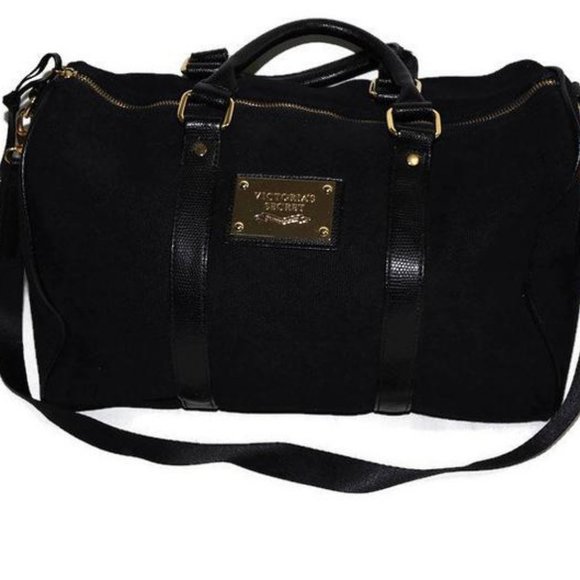 Victoria's Secret Handbags - Victoria's Secret Bag Black Canvas Satchel